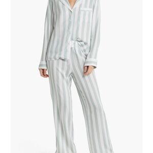 Rails Women's Pajama Set - White and Gray Stripes